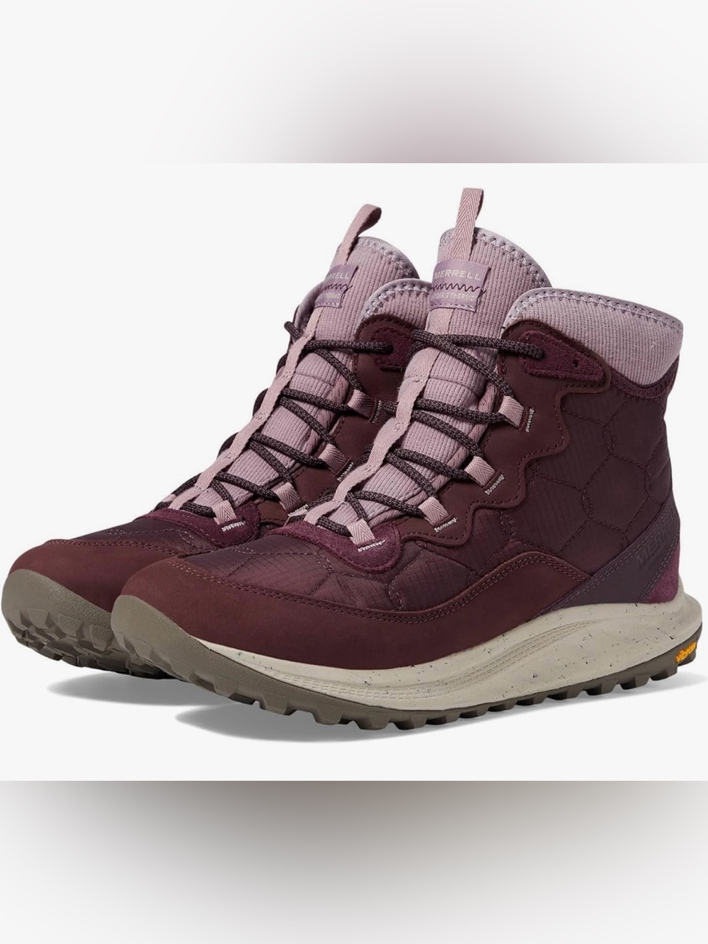 NIB Merrell Women's Antora 3 Thermo Mid Zip Burgundy Lace-Up Hiking Boots